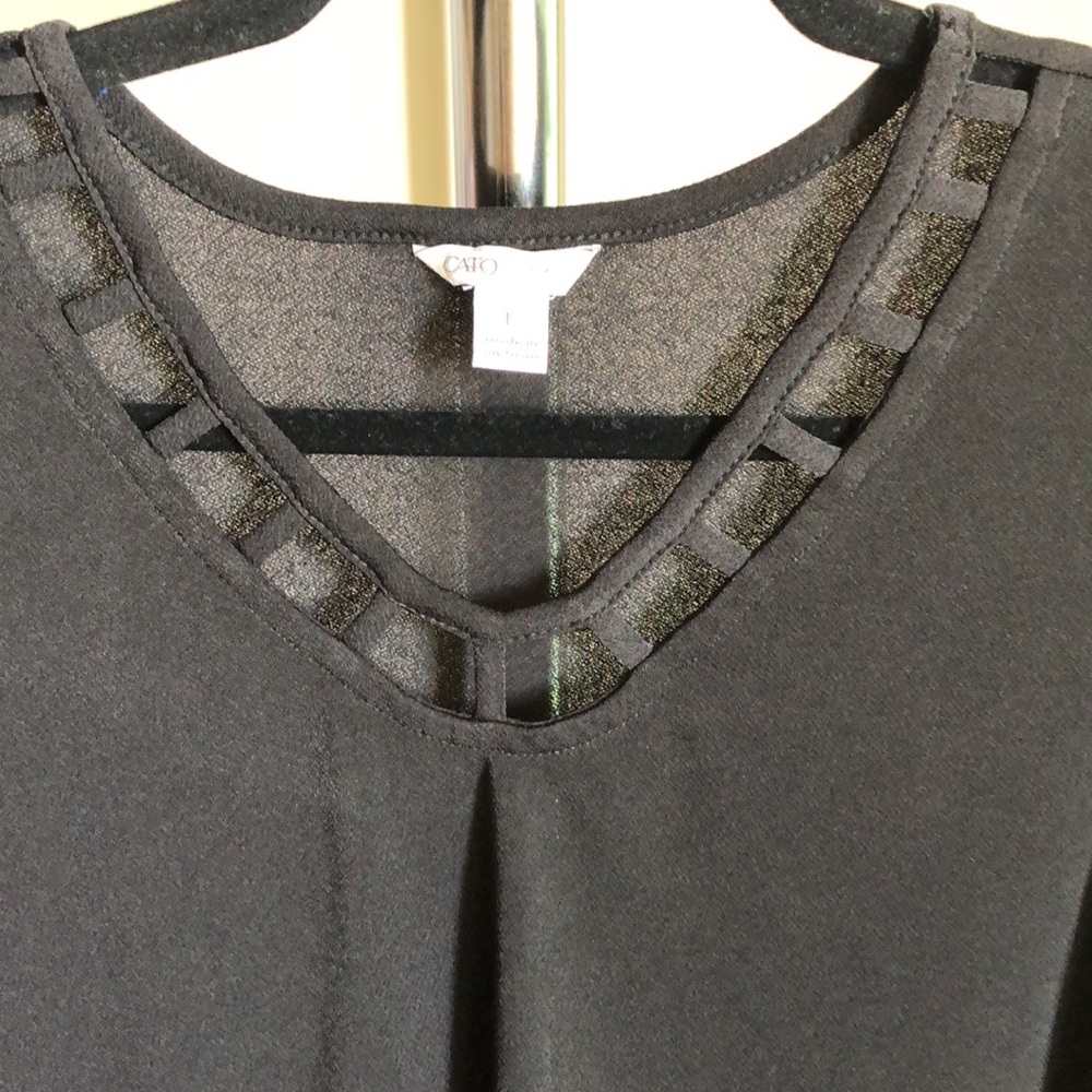 Cato size large black hi lo long top - Picture 2 of 3